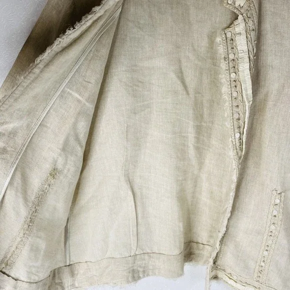 Chico’s Size 3 / XL Linen Blend Jacket - Picture 6 of 11